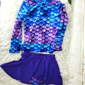 Mermaid Scales Kids Swim Set - Blue and Purple